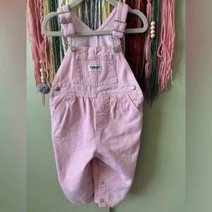 Vintage Pink and white stripe overalls